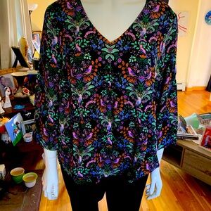 Floral V-Neck Women's Top